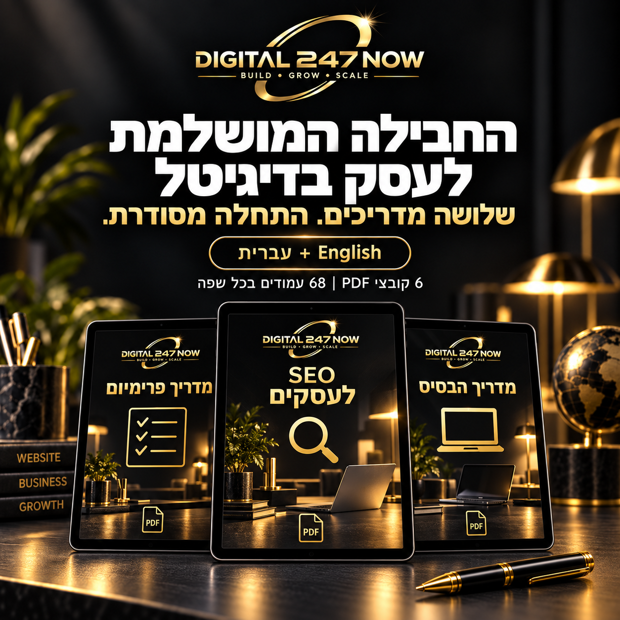 DIGITAL247NOW - שלושת המדריכים: בסיס, SEO ופרימיום / Three-guide bundle