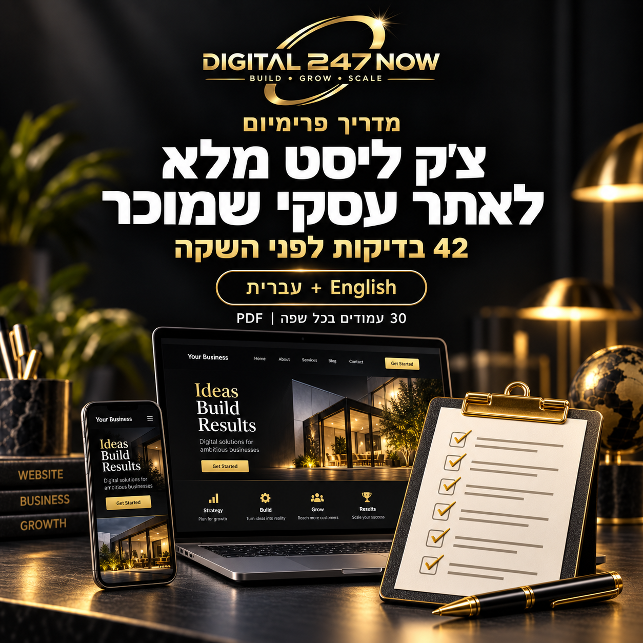 DIGITAL247NOW - צ׳ק ליסט מלא לאתר עסקי שמוכר - עברית + English