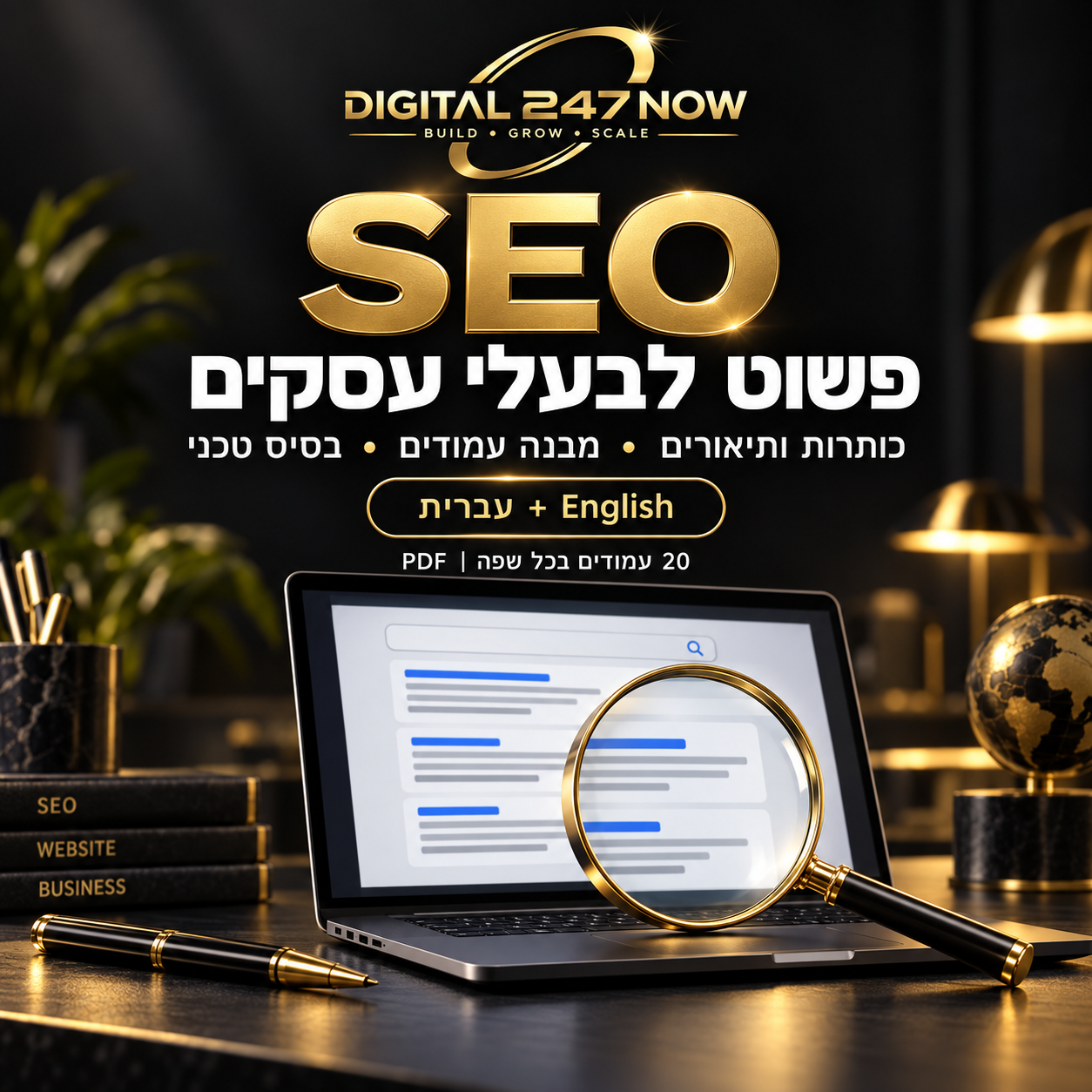 DIGITAL247NOW - SEO פשוט לבעלי עסקים / Simple SEO for Business Owners - עברית + English
